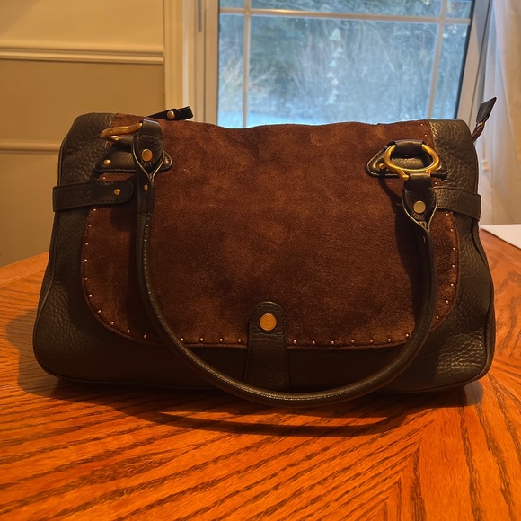Cole Haan Leather & Suede Satchel Bag - EUC - Picture 1 of 16